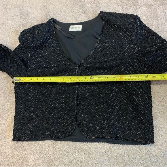 Vintage black long sleeve beaded jacket size large - Picture 9 of 13